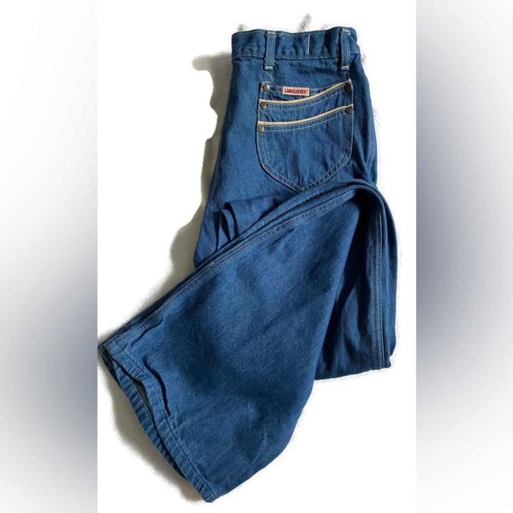 Lands' End Blue Wide Leg Jeans - Classic Flare